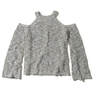 Hollister cute gray distressed sweater